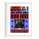 Vintage Bon Jovi Ripley Music Hall Poster - Retro Music Wall Art