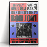 Vintage Bon Jovi Ripley Music Hall Poster - Retro Music Wall Art