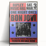 Vintage Bon Jovi Ripley Music Hall Poster - Retro Music Wall Art