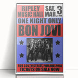 Vintage Bon Jovi Ripley Music Hall Poster - Retro Music Wall Art