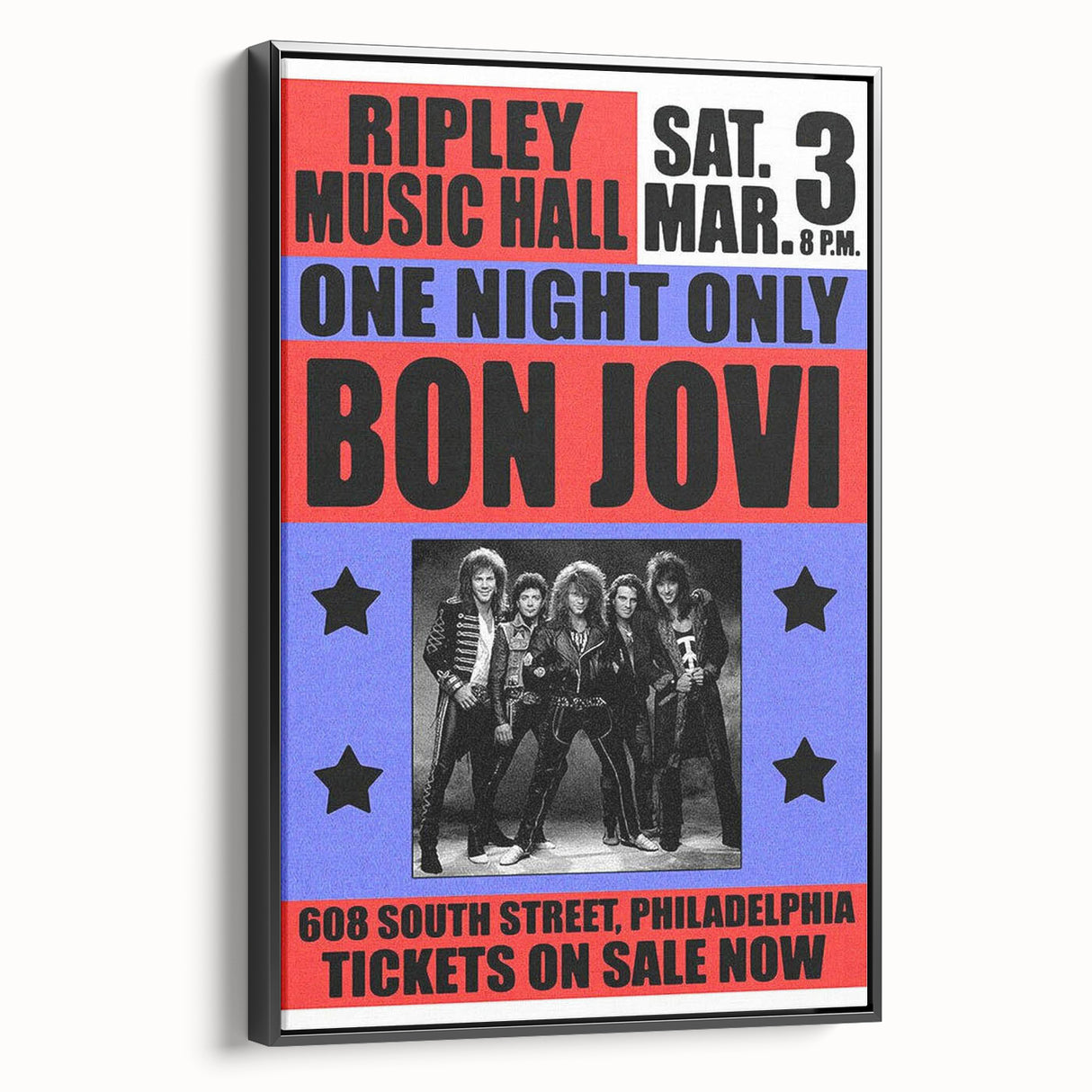 Vintage Bon Jovi Ripley Music Hall Poster - Retro Music Wall Art