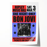 Vintage Bon Jovi Ripley Music Hall Poster - Retro Music Wall Art