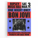 Vintage Bon Jovi Ripley Music Hall Poster - Retro Music Wall Art
