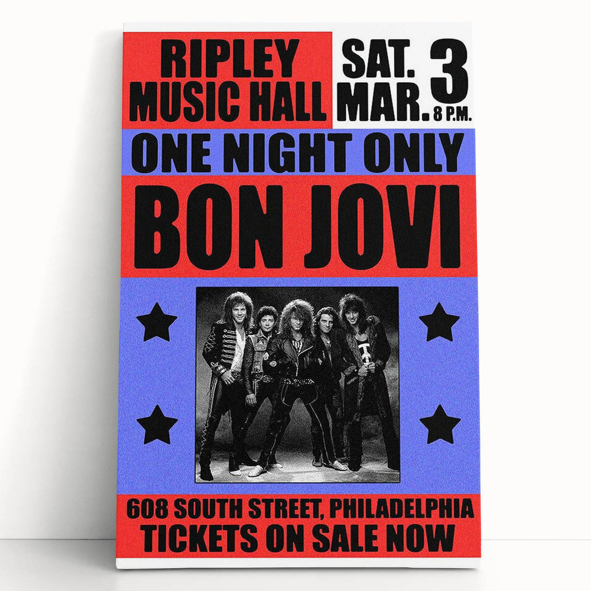 Vintage Bon Jovi Ripley Music Hall Poster - Retro Music Wall Art
