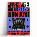 Vintage Bon Jovi Ripley Music Hall Poster - Retro Music Wall Art