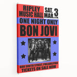 Vintage Bon Jovi Ripley Music Hall Poster - Retro Music Wall Art