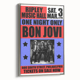 Vintage Bon Jovi Ripley Music Hall Poster - Retro Music Wall Art