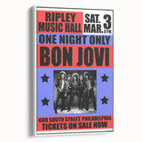Vintage Bon Jovi Ripley Music Hall Poster - Retro Music Wall Art