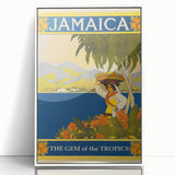 Vintage Jamaica Travel Poster | Retro Art Print of The Gem of the Tropics