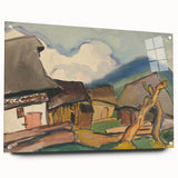 Rustic Realism Village Scene | Village Landscape by Zolo Palugyay Print