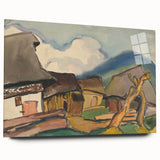 Rustic Realism Village Scene | Village Landscape by Zolo Palugyay Print