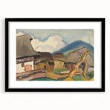 Rustic Realism Village Scene | Village Landscape by Zolo Palugyay Print