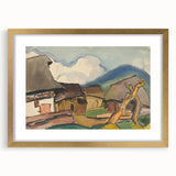 Rustic Realism Village Scene | Village Landscape by Zolo Palugyay Print