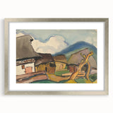 Rustic Realism Village Scene | Village Landscape by Zolo Palugyay Print