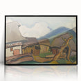 Rustic Realism Village Scene | Village Landscape by Zolo Palugyay Print