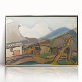 Rustic Realism Village Scene | Village Landscape by Zolo Palugyay Print