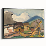 Rustic Realism Village Scene | Village Landscape by Zolo Palugyay Print