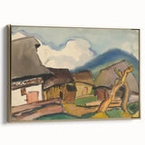 Rustic Realism Village Scene | Village Landscape by Zolo Palugyay Print