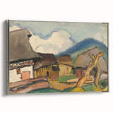 Rustic Realism Village Scene | Village Landscape by Zolo Palugyay Print