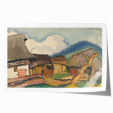 Rustic Realism Village Scene | Village Landscape by Zolo Palugyay Print