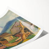 Rustic Realism Village Scene | Village Landscape by Zolo Palugyay Print