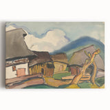 Rustic Realism Village Scene | Village Landscape by Zolo Palugyay Print