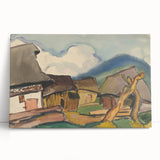 Rustic Realism Village Scene | Village Landscape by Zolo Palugyay Print