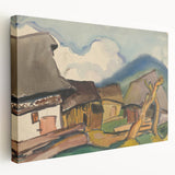 Rustic Realism Village Scene | Village Landscape by Zolo Palugyay Print