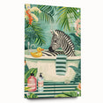 Tropical Zebra Bathroom Wall Art - Vibrant and Playful Bathroom Decor