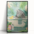 Tropical Zebra Bathroom Wall Art - Vibrant and Playful Bathroom Decor