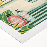 Tropical Zebra Bathroom Wall Art - Vibrant and Playful Bathroom Decor