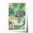 Tropical Zebra Bathroom Wall Art - Vibrant and Playful Bathroom Decor