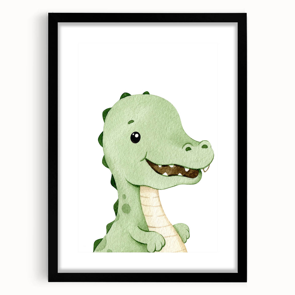 Cute Dinosaur Nursery Wall Art - Framed Baby Room Decor