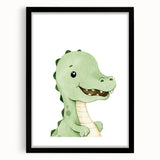 Cute Dinosaur Nursery Wall Art - Framed Baby Room Decor