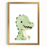 Cute Dinosaur Nursery Wall Art - Framed Baby Room Decor