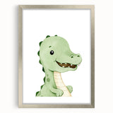 Cute Dinosaur Nursery Wall Art - Framed Baby Room Decor
