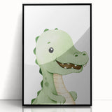 Cute Dinosaur Nursery Wall Art - Framed Baby Room Decor