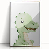 Cute Dinosaur Nursery Wall Art - Framed Baby Room Decor
