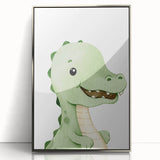 Cute Dinosaur Nursery Wall Art - Framed Baby Room Decor