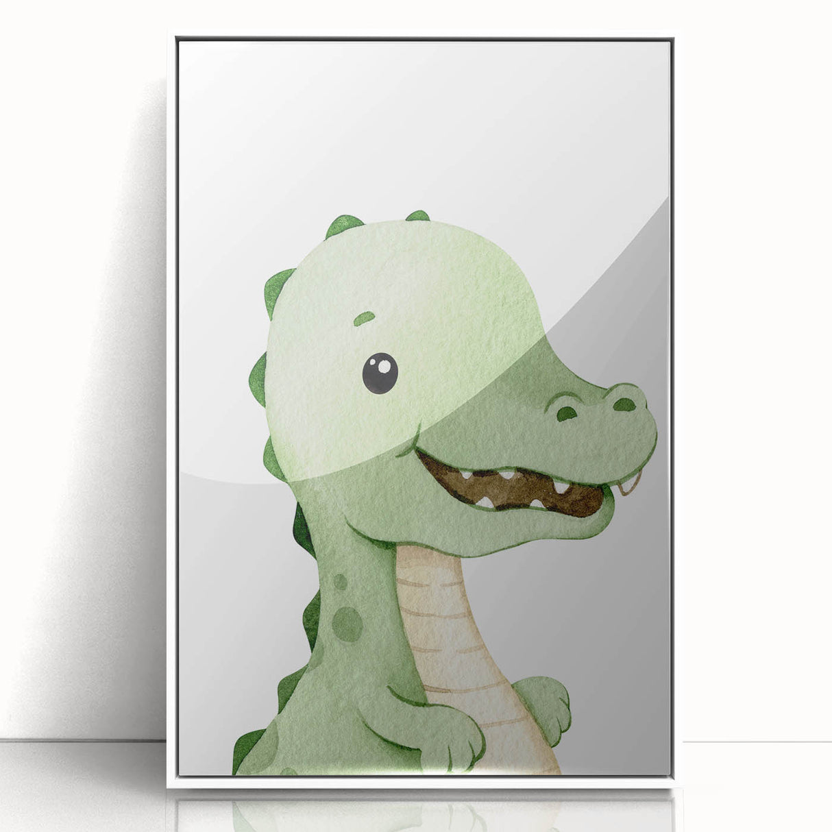 Cute Dinosaur Nursery Wall Art - Framed Baby Room Decor