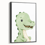 Cute Dinosaur Nursery Wall Art - Framed Baby Room Decor