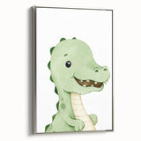 Cute Dinosaur Nursery Wall Art - Framed Baby Room Decor
