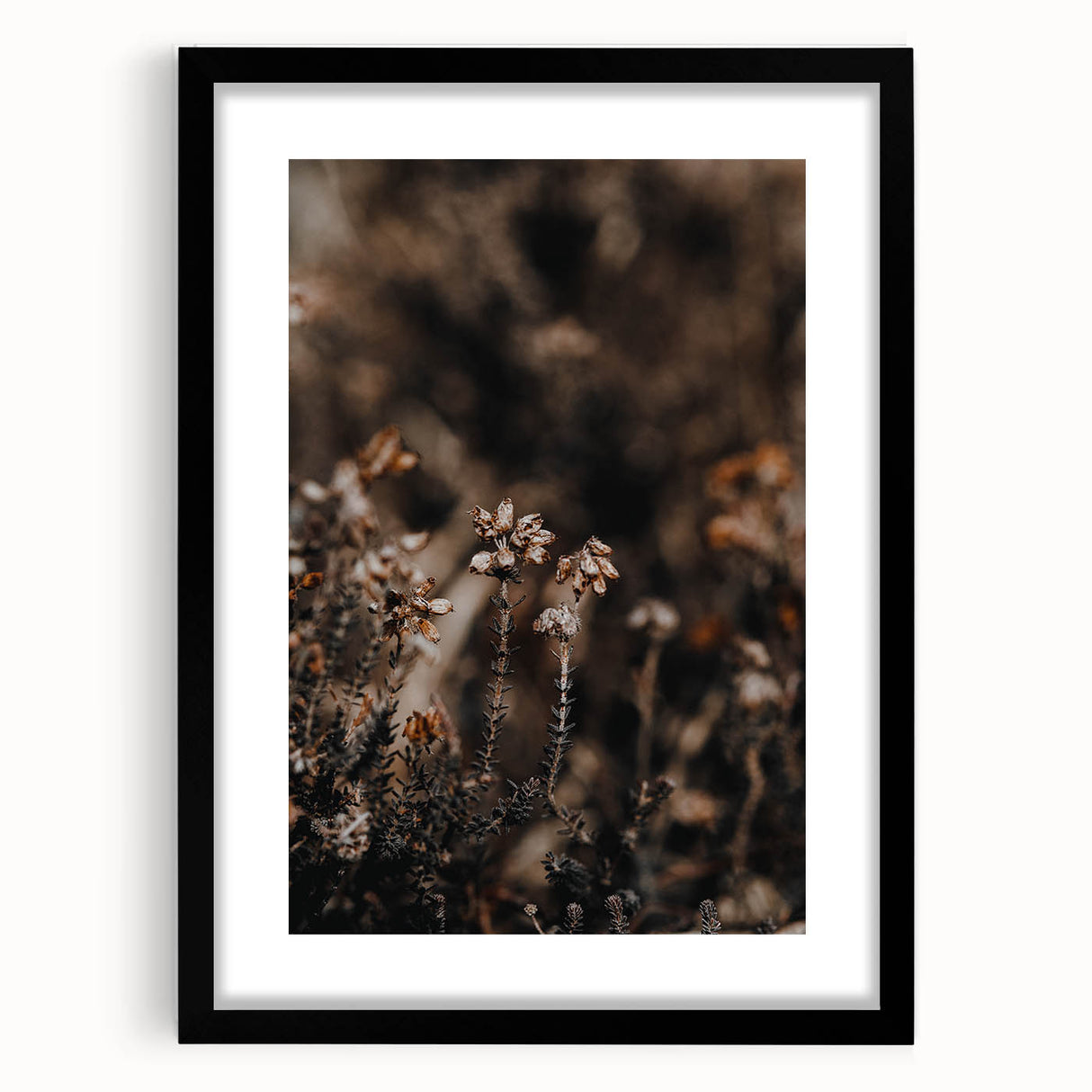 Extra large abstract art print featuring textured fall colors on a black-framed canvas, ideal for living room decor.