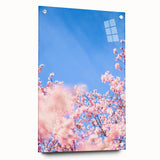 Large abstract wall art on acrylic glass featuring swirling spring hues, suitable for bedroom or dining room decor.