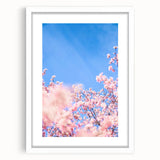 Abstract art print featuring swirling pastel shades on a white framed canvas, ideal for dining room or bedroom decor.