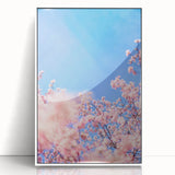 Art deco poster featuring spring-themed design in soft pastel colors on white framed acrylic, suitable for nursery wall art.