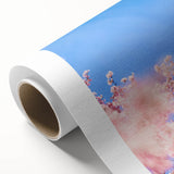 Art Deco poster featuring a stylized spring scene in pastel colors on rolled canvas, ideal for nursery wall art.