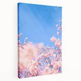 Spring-themed large art on stretched canvas featuring blooming trees in pastel colors, ideal for kitchen wall art.