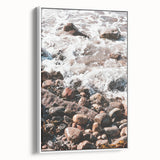 Vintage poster art featuring a colorful summer design on extra large framed canvas, ideal for living room decor.