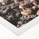 Art deco poster featuring a summer scene with vibrant blue and yellow tones on rolled canvas, suitable for dining room decor.